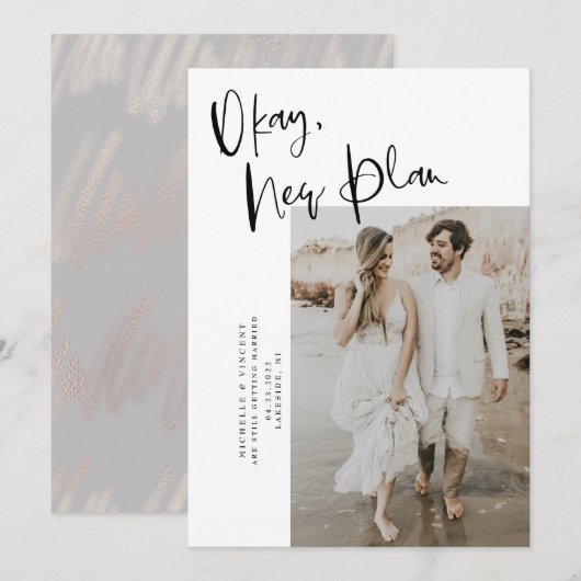 Save The Date Chic Okay Nouveau Plan Mariage (Devant / Derrière)