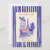 Save The Date Chic Paris Doodle Whimsical Eiffel Tower (Devant)