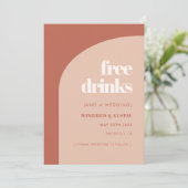 Save The Date Chic pêche en terre cuite arche Boissons gratuites (Debout devant)