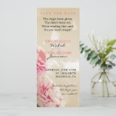 Save The Date Chic Peony Floral Wedding Enregistrer la date (Debout devant)