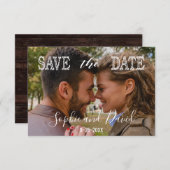Save The Date Chic Photo ENREGISTRER LA DATE Mariage Typographie (Devant / Derrière)