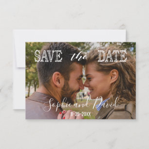 Save The Date Chic Photo ENREGISTRER LA DATE Mariage Typographie