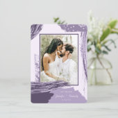 Save The Date Chic Purple Abstrait Peinture Brush Strokes Photo (Debout devant)