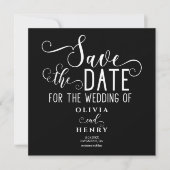 Save The Date Chic romantique Calligrphy Noir gothique (Devant)
