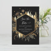 Save The Date Chic Romantique Enchanted Mariage Forêt (Debout devant)