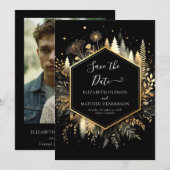 Save The Date Chic Romantique Enchanted Mariage Forêt (Devant / Derrière)