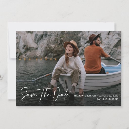 Save The Date Chic Romantique Script Élégant Photo (Devant)