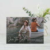 Save The Date Chic Romantique Script Élégant Photo (Debout devant)