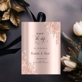 Save The Date Chic Rose Gold Drives Enregistrer La Date