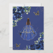Save The Date Chic Royal Blue Flowers Princesse Quinceañera (Dos)
