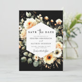 Save The Date Chic Rustic Peach Mariage (Debout devant)