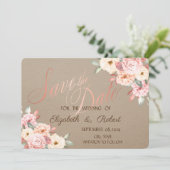Save The Date Chic Rustique Fleurs Enregistrer La Date (Debout devant)