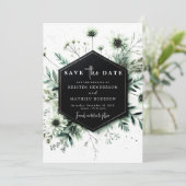 Save The Date Chic rustique romantique Sage Mariage vert (Debout devant)