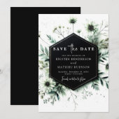 Save The Date Chic rustique romantique Sage Mariage vert (Devant / Derrière)