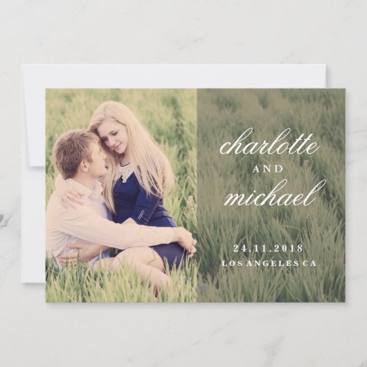 Save The Date Chic Script Boho Photo Enregistrer la date (Devant)