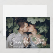 Save The Date Chic Script Enregistrer la date de la photo (Devant / Derrière)
