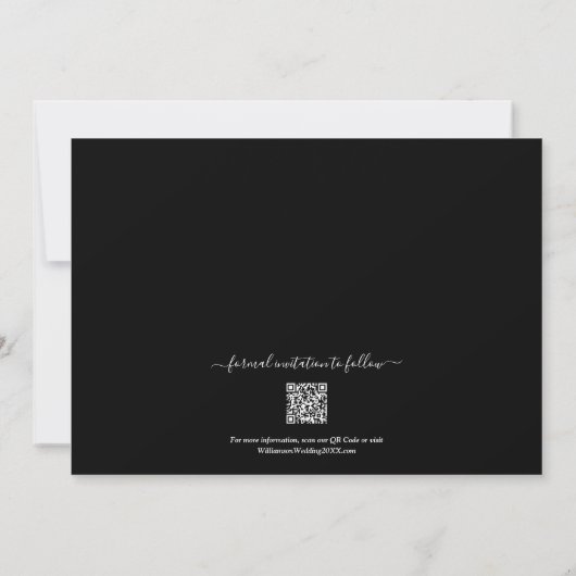 Save The Date Chic Script QR Code Mariage photo (Dos)