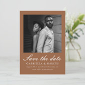 Save The Date Chic Terracotta Photo Mariage Enregistrer La Date (Debout devant)
