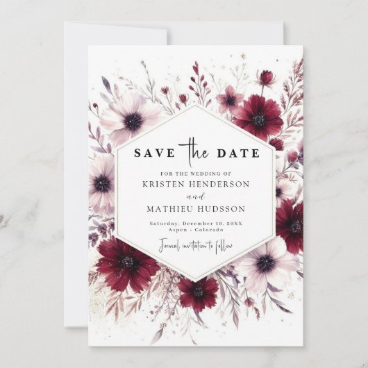 Save The Date Chic unique Mariage de Bourgogne (Devant)