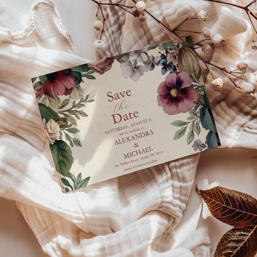 Save The Date Chic victorien Royal Floral Mariage