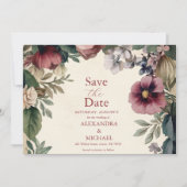 Save The Date Chic victorien Royal Floral Mariage (Devant)
