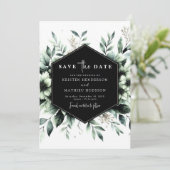 Save The Date Chic Whimsical Botanique Sage Mariage vert (Debout devant)
