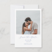 Save The Date Chic White Script Couple Photo Enregistrer La Cart (Devant)