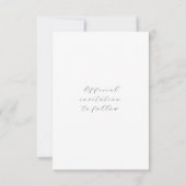 Save The Date Chic White Script Couple Photo Enregistrer La Cart (Dos)