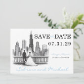 Save The Date Chicago Couple (Debout devant)