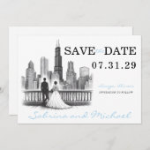 Save The Date Chicago Couple (Devant / Derrière)