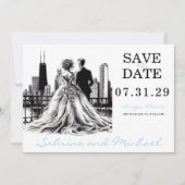 Save The Date Chicago Couple (Devant)