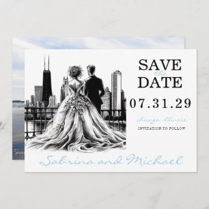 Save The Date Chicago Couple