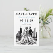Save The Date Chicago Couple (Debout devant)