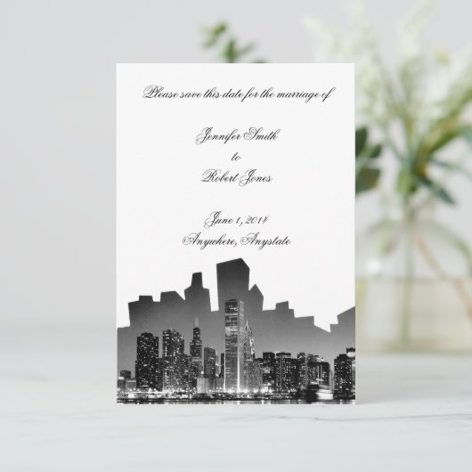 Save The Date Chicago Destination Wedding Enregistrer la date (Debout devant)