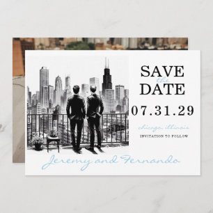 Save The Date Chicago Grooms