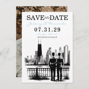 Save The Date Chicago Grooms