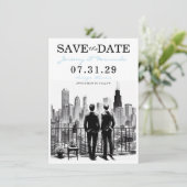 Save The Date Chicago Grooms (Debout devant)
