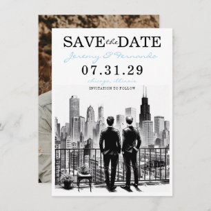 Save The Date Chicago Grooms
