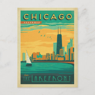 Save the date Chicago, IL - Geniet van het meer Aankondigingskaart