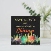 SAVE THE DATE CHICAGO, ILLINOIS SKYLINE SP - (Debout devant)