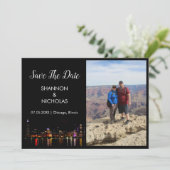 Save The Date Chicago Skyline Fiançailles Photo Enregistrer La D (Debout devant)