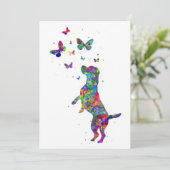 Save The Date Chien Beagle Adulte Papillon Jouer Avec Des Papill (Debout devant)