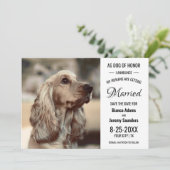 Save The Date Chien d'honneur Animal de compagnie Photo Mariage (Debout devant)