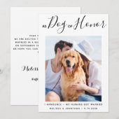 Save The Date Chien d'honneur juste marié animal de compagnie Ma (Devant / Derrière)