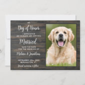 Save The Date Chien d'honneur Rustique Personnalisé Animaux de c (Devant)