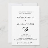 Save The Date Chien photo moderne Mariage animal de compagnie (Dos)