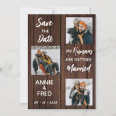 Save The Date Chien photo pour animaux de compagnie Mariage rust (Devant)
