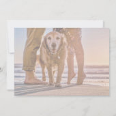 Save The Date Chien sur la plage avec deux couples Enregistrer l (Dos)