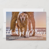 Save The Date Chien sur la plage Changement de plans Mariage rep (Devant)