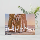 Save The Date Chien sur la plage Changement de plans Mariage rep (Debout devant)